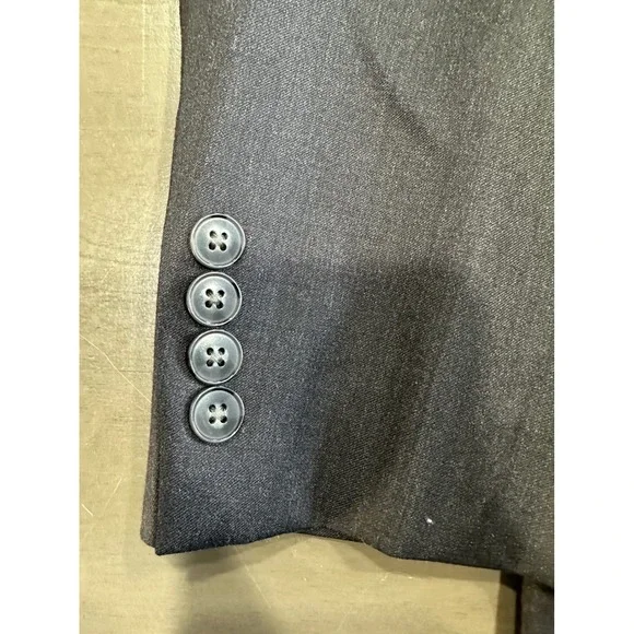 Calvin Klein Mens Charcoal Gray 100% Wool 2 Button Blazer Suit Jacket 48L - Picture 4 of 16
